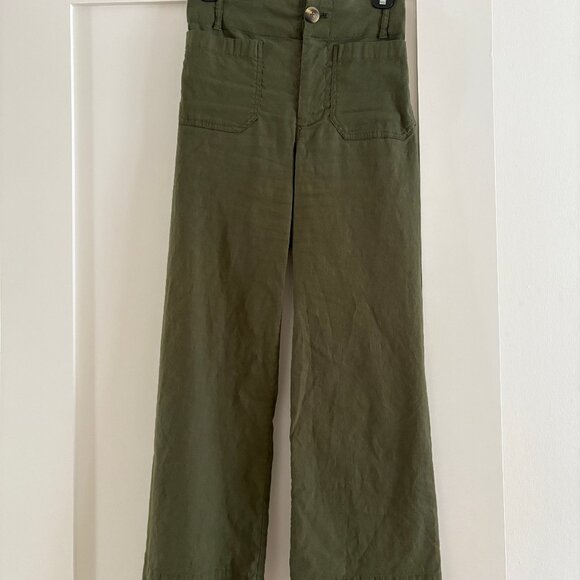 Anthropologie The Colette Linen Crop Wide-Leg Pants - Picture 4 of 5